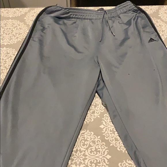 Adidas gray athletic pants with black stripes - Picture 2 of 5